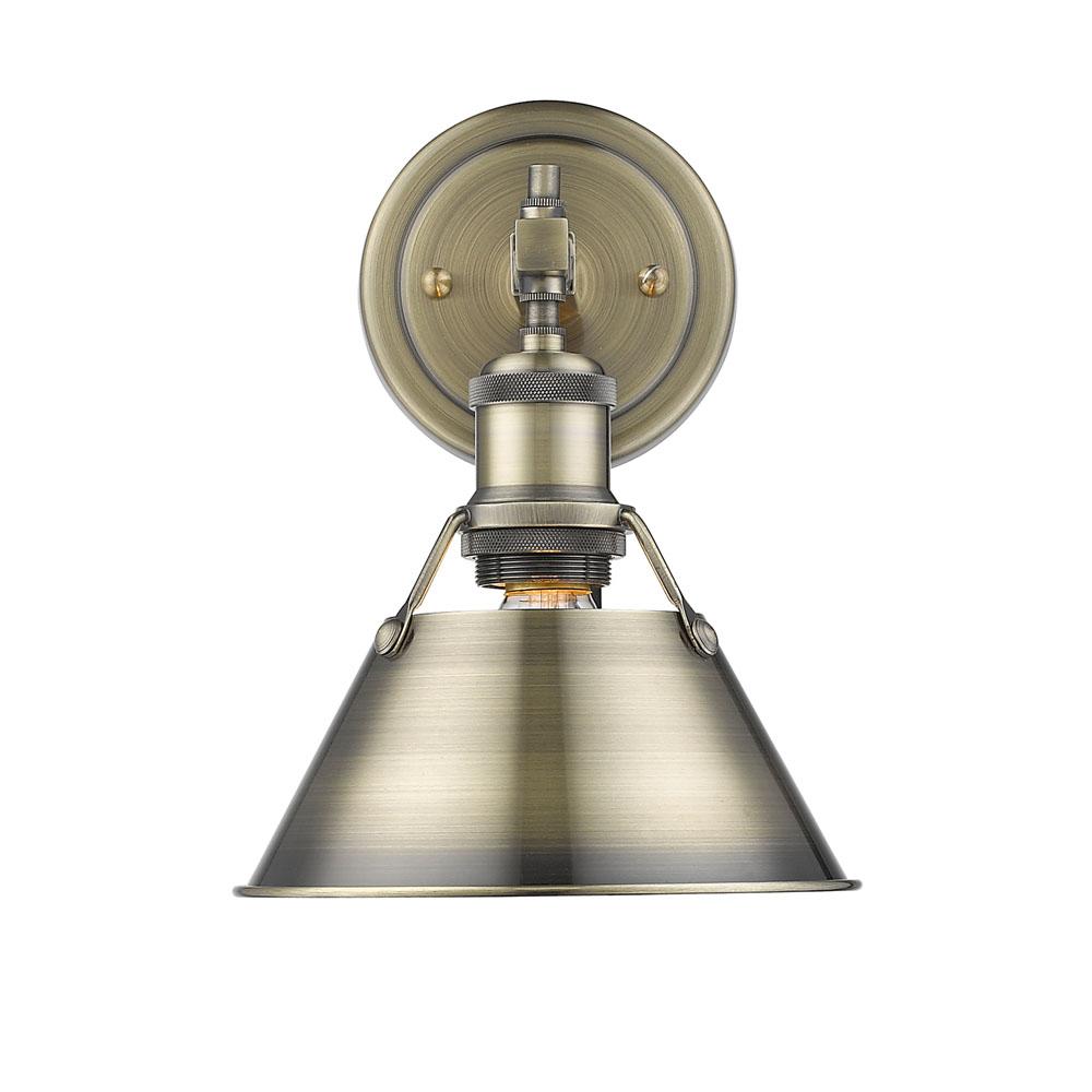 Orwell 1-Light Bath Vanity in Aged Brass