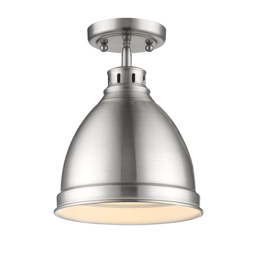 Duncan Flush Mount in Pewter with a Pewter Shade