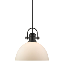 Golden 3118-L BLK-OP - Hines 1-Light Pendant in Matte Black with Opal Glass