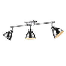 Golden 3602-3SF CH-CH - Duncan 3-Light Semi-Flush - Track Light in Chrome with Chrome