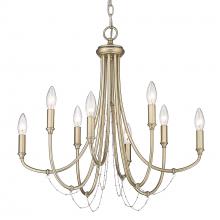 Golden 8322-8 WG - Kamila 8 Light Chandelier in White Gold