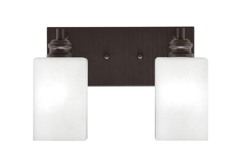 Edge 2 Light Bath Bar, Espresso Finish, 4" White Muslin Glass