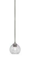 Toltec Company 560-GP-4102 - Zilo Stem Mini Pendant, Graphite Finish, 5.75" Smoke Bubble Glass