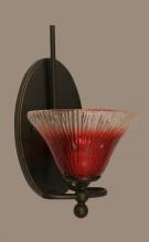 Toltec Company 591-DG-756 - One Light Dark Granite Raspberry Crystal Glass Bathroom Sconce