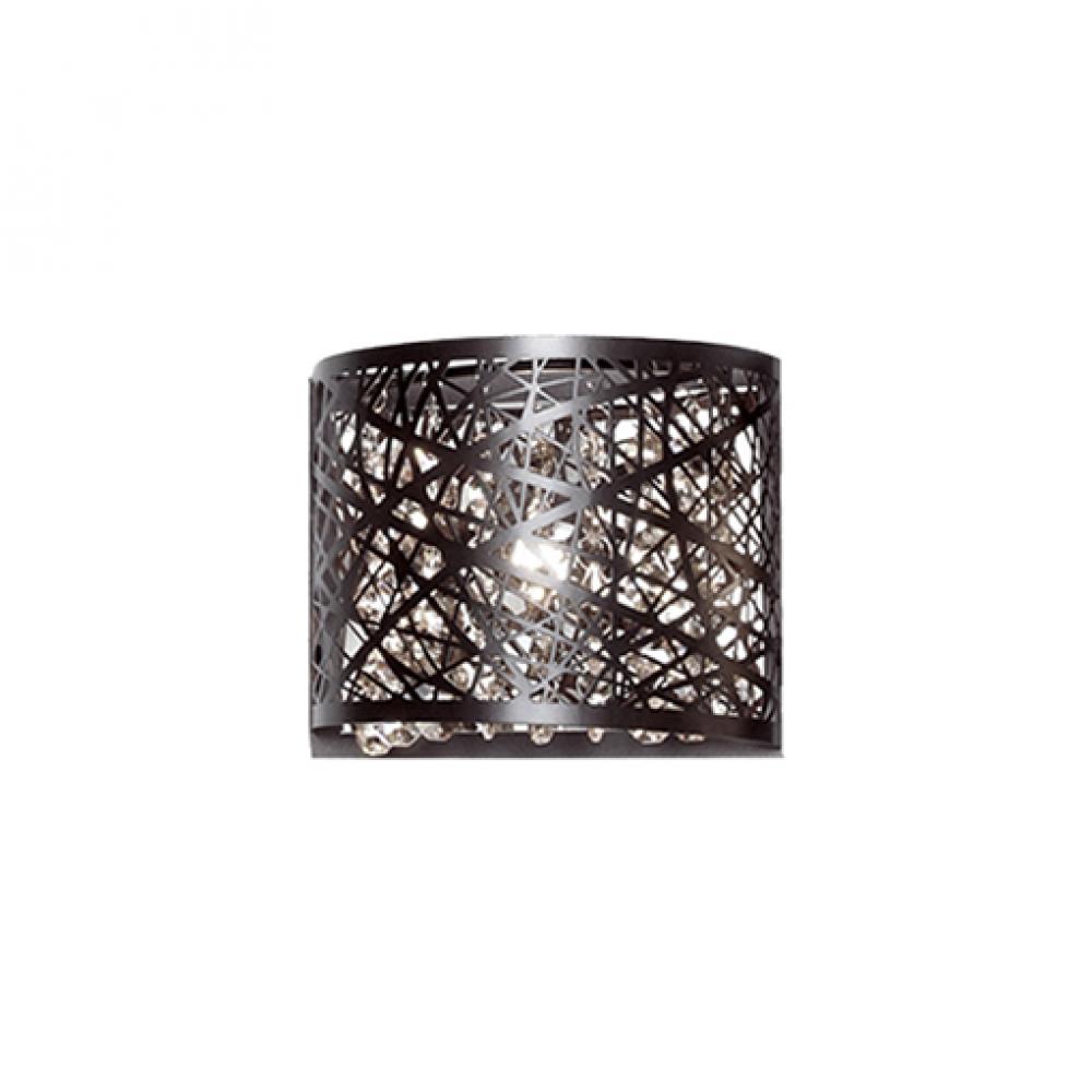 Single Lamp Bronze Laser Cut Vanity with Crystals