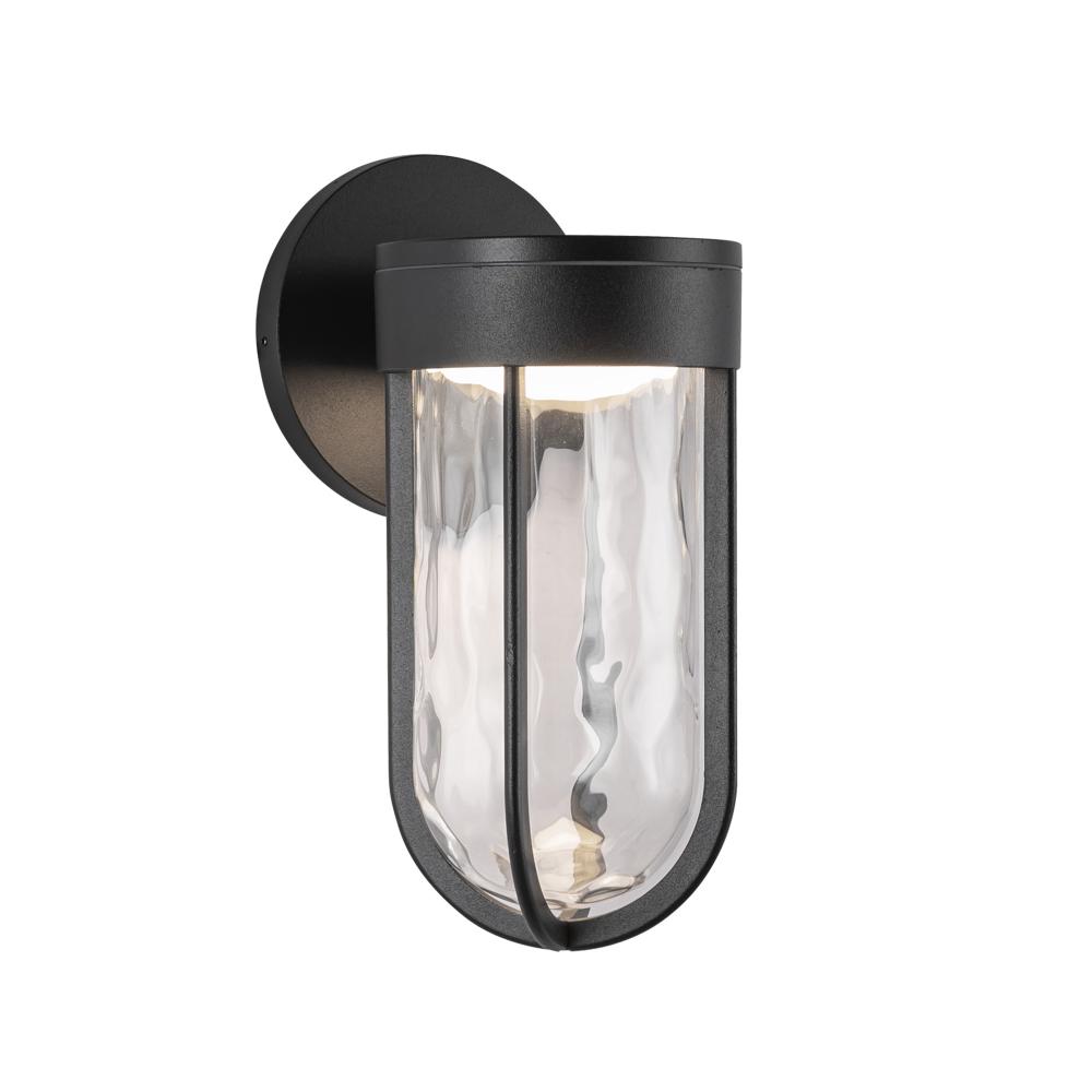 Davy 11-in Black LED Exterior Wall Sconce