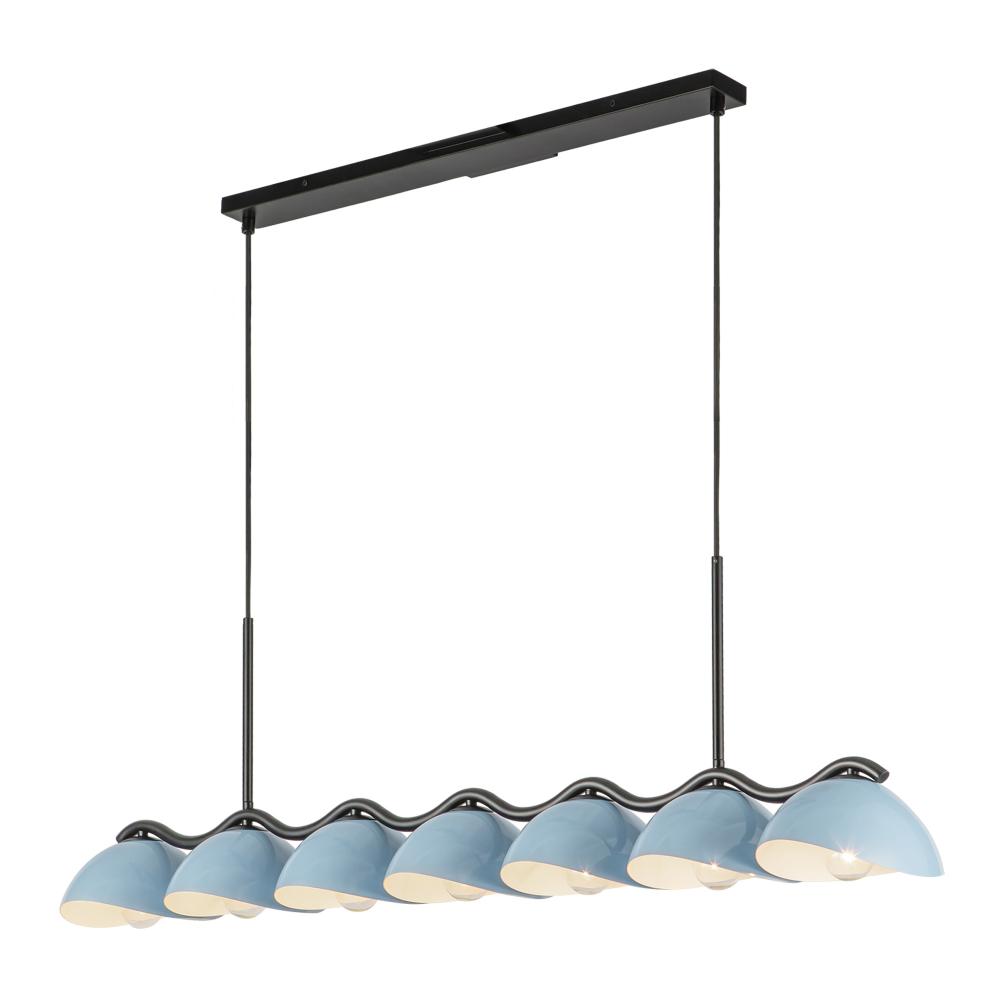 Atlas 42-in Black/Cerulean Socket Linear Pendant