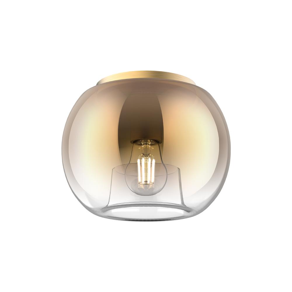 Samar 8-in Brushed Gold/Copper 1 Light Flush Mount