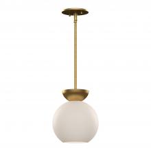 Kuzco Lighting Inc PD59708-BG/OP - Arcadia 8-in Brushed Gold/Opal Glass 1 Light Pendant