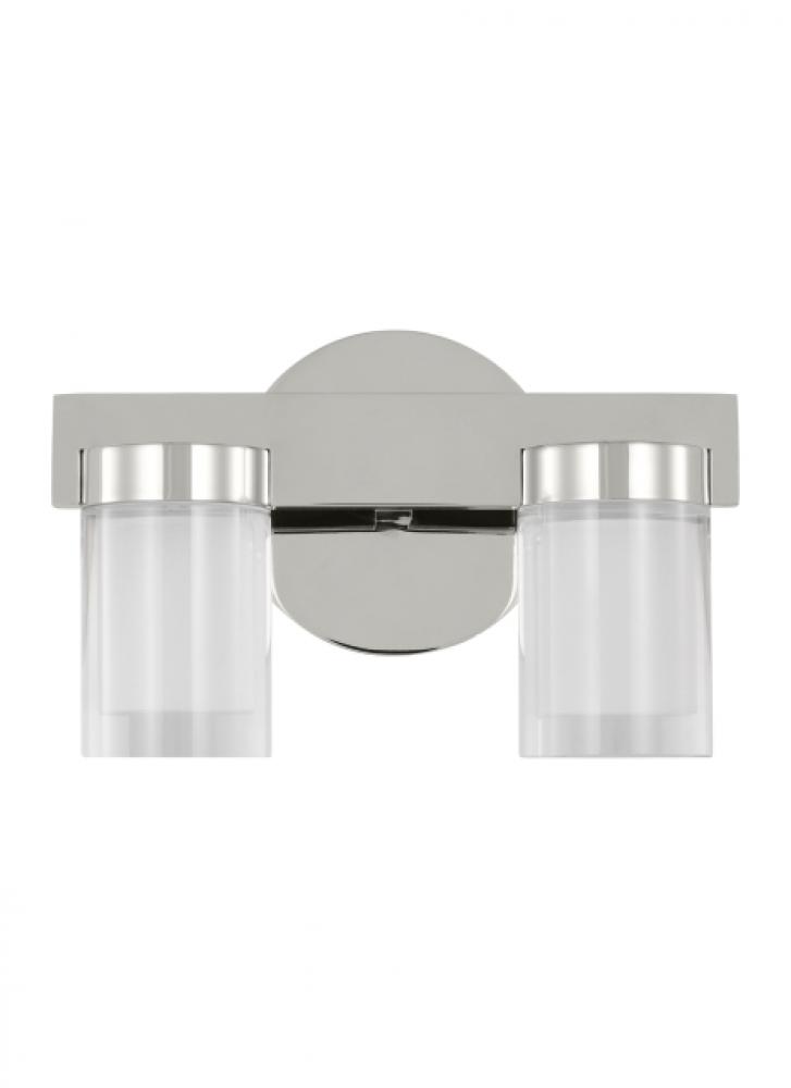 Kelly Wearstler Esfera 2-light dimmable LED small bath vanity with polished nickel finish