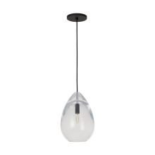 Visual Comfort & Co. Modern Collection SLPD279CB-L - Sean Lavin Alina 1-LT dimmable medium accent pendant with nightshade black finish and glass shade