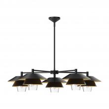 Alora Lighting CH475138MBCL - Tetsu 38-in Matte Black/Clear Glass 5 Lights Chandeliers