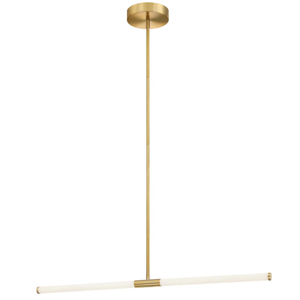 20W Horizontal Pendant Aged Brass with White Acrylic Diffusers