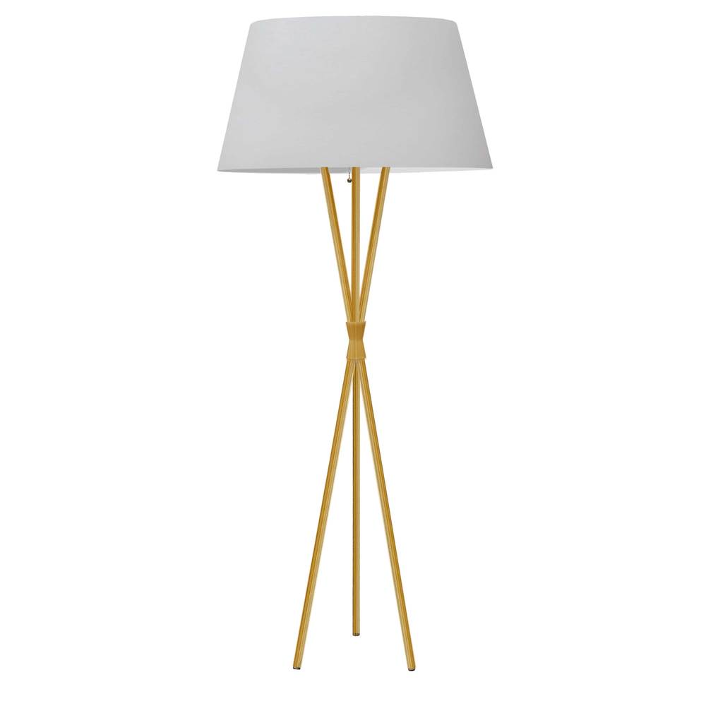 1LT Floor Lamp, ABG w/ WH Shade