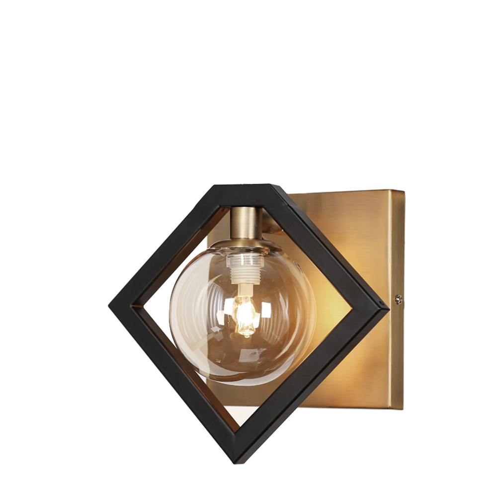 1LT Halgn Wall Sconce MB & VB w/ Champagne Glass