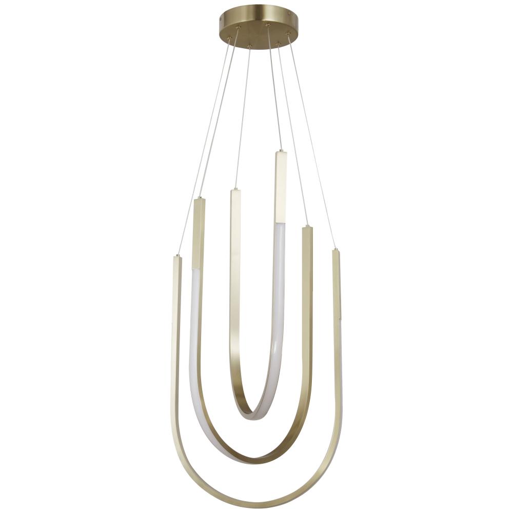 62W Pendant Aged Brass with White Silicone Diffuser