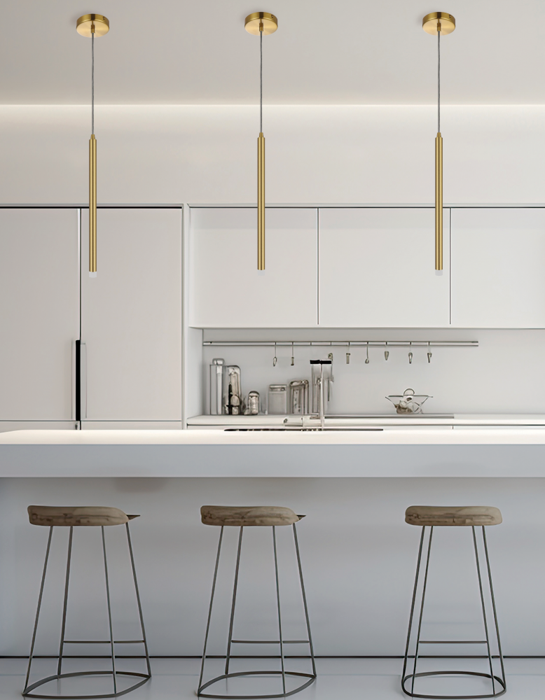 3W Pendant Aged Brass with Frosted Acrylic Diffuser