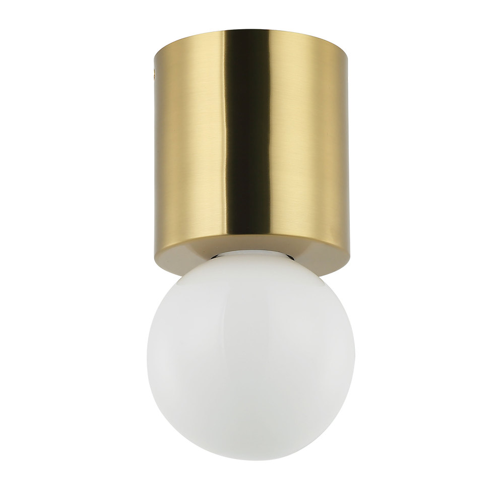 1 Light Aged Brass Flush Mount