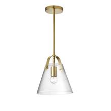 Dainolite 871-91P-AGB - 1 Light Incandescent Pendant, Aged Brass w/ Clear Glass