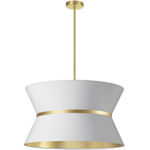 Dainolite CTN-244C-AGB-692 - 4LT Incand Chandelier, AGB w/ GLD ring, WH/GLD SH