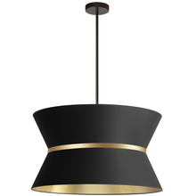 Dainolite CTN-244C-MB-698 - 4 Light Incandescent Chandelier, Matte Black with Gold Ring Black / Gold Shade