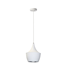 Dainolite HKI-91P-WH - 1 Light Pendant, Matte White / Silver