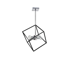 Dainolite KAP-144P-PC-MB - 4 Light Pendant, Polished Chrome / Matte Black Finish