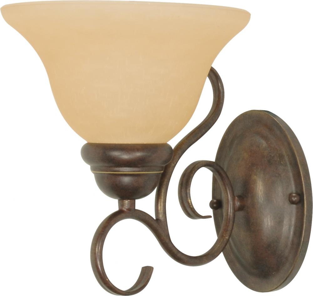 Castillo - 1 Light Wall Sconce with Champagne Linen Washed Glass - Sonoma Bronze Finish