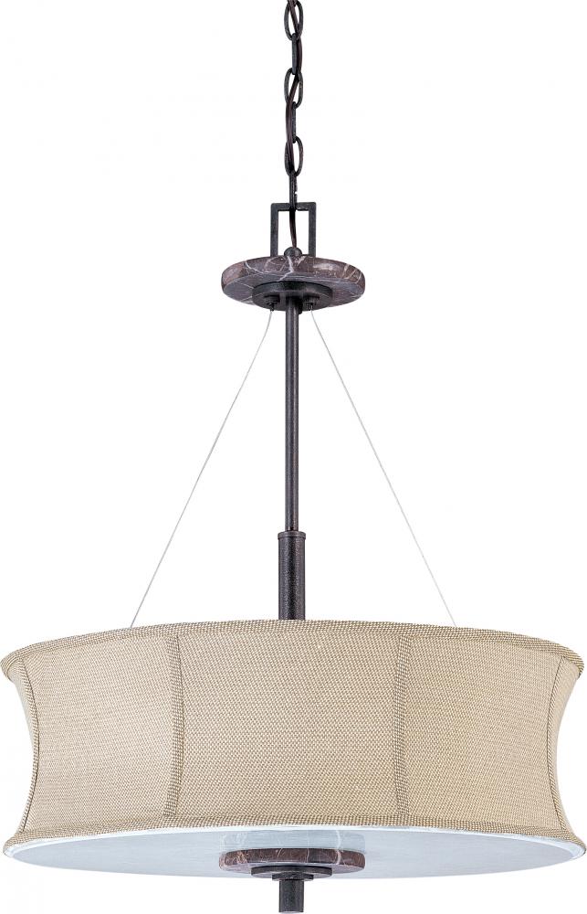 Madison; 3 Light; 22 in.; Pendant with Fabric Shade