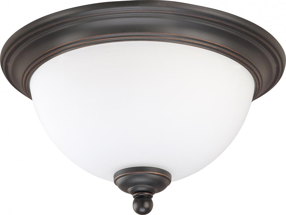 Glenwood; 2 Light; 11 in.; Flush Dome with Satin White Glass