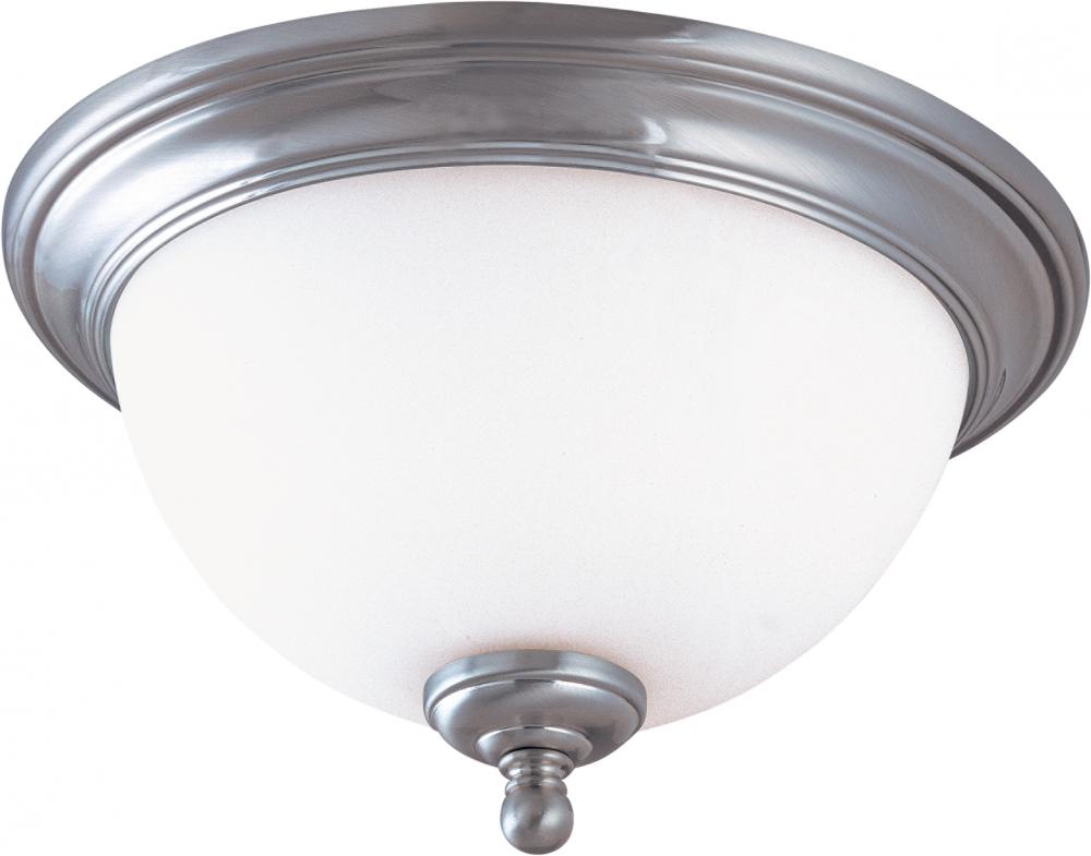 Glenwood ES; 1 Light; 11 in.; Flush Dome with Satin White Glass; Lamp Included