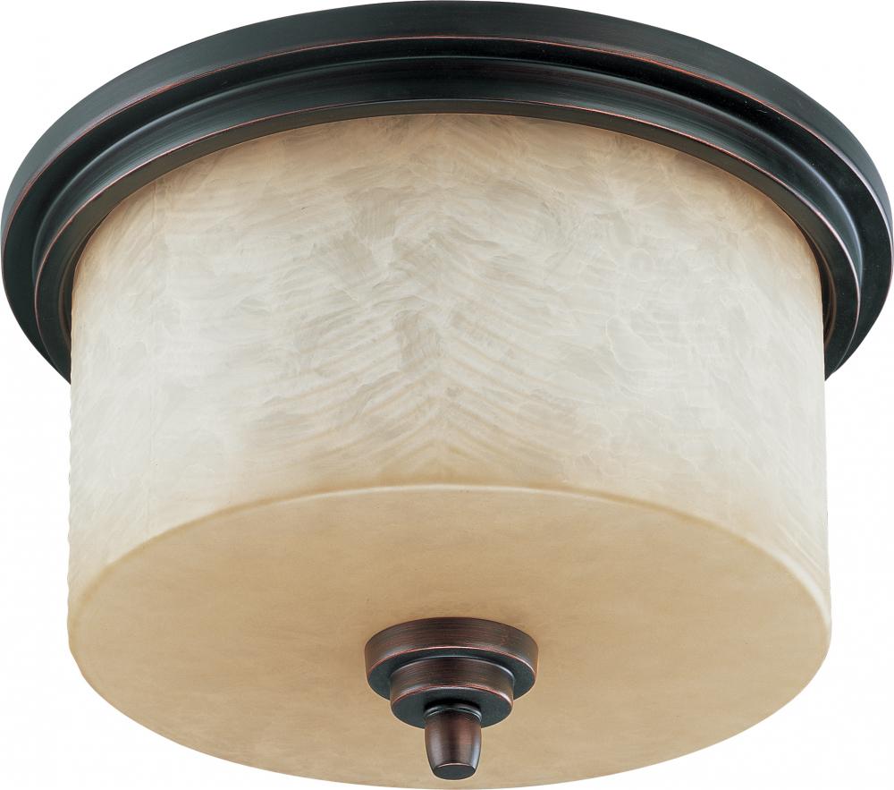 Lucern ES - 3 Light Flush Dome w/ Saddle Stone Glass - (3) 13w GU24 Lamps Included