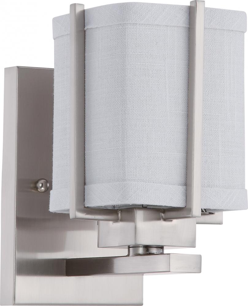 Logan ES - 1 Light Vanity w/ Slate Gray Fabric Shade - (1) 13w GU24 Lamp Included