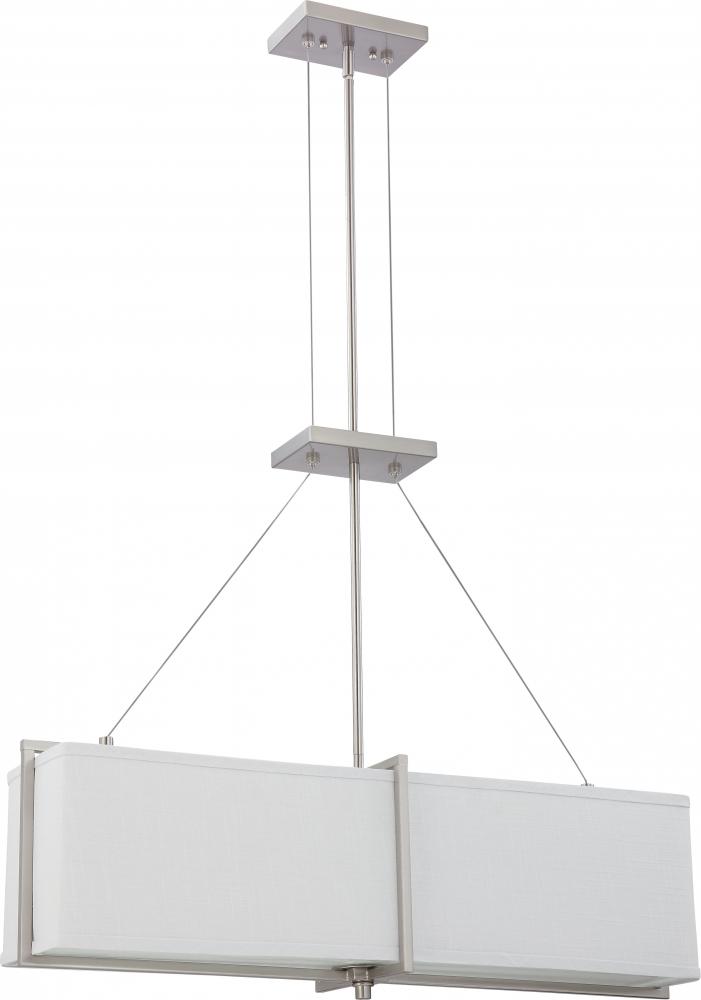 Logas ES - 4 Light Square Pendant w/ Slate Gray Fabric Shade - (4) 13w GU24 Lamps Incl.