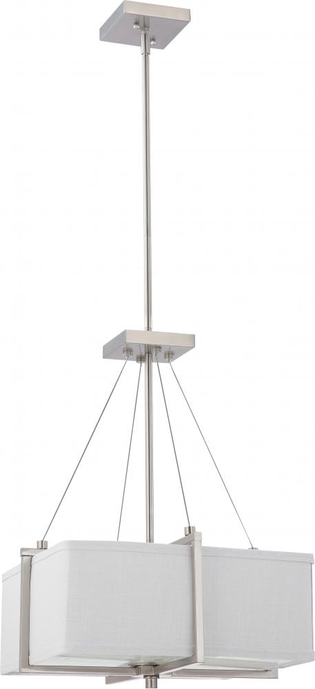 Logan - 2 Light Square Pendant w/ Slate Gray Fabric Shade- (2) 13w GU24 Lamps Incl.