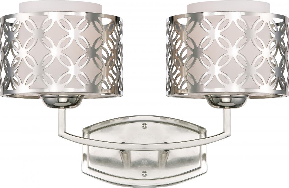 Margaux - 2 Light Vanity Fixture w/ Satin White Glass