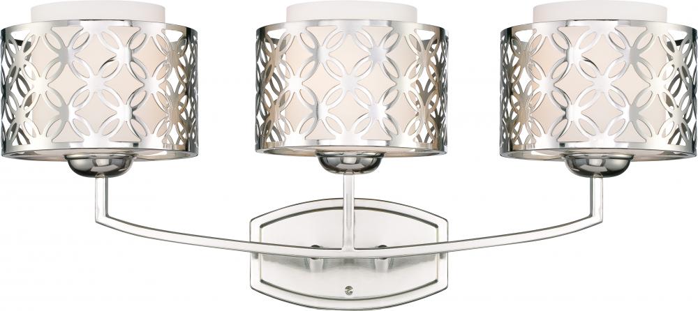 Margaux - 3 Light Vanity Fixture w/ Satin White Glass