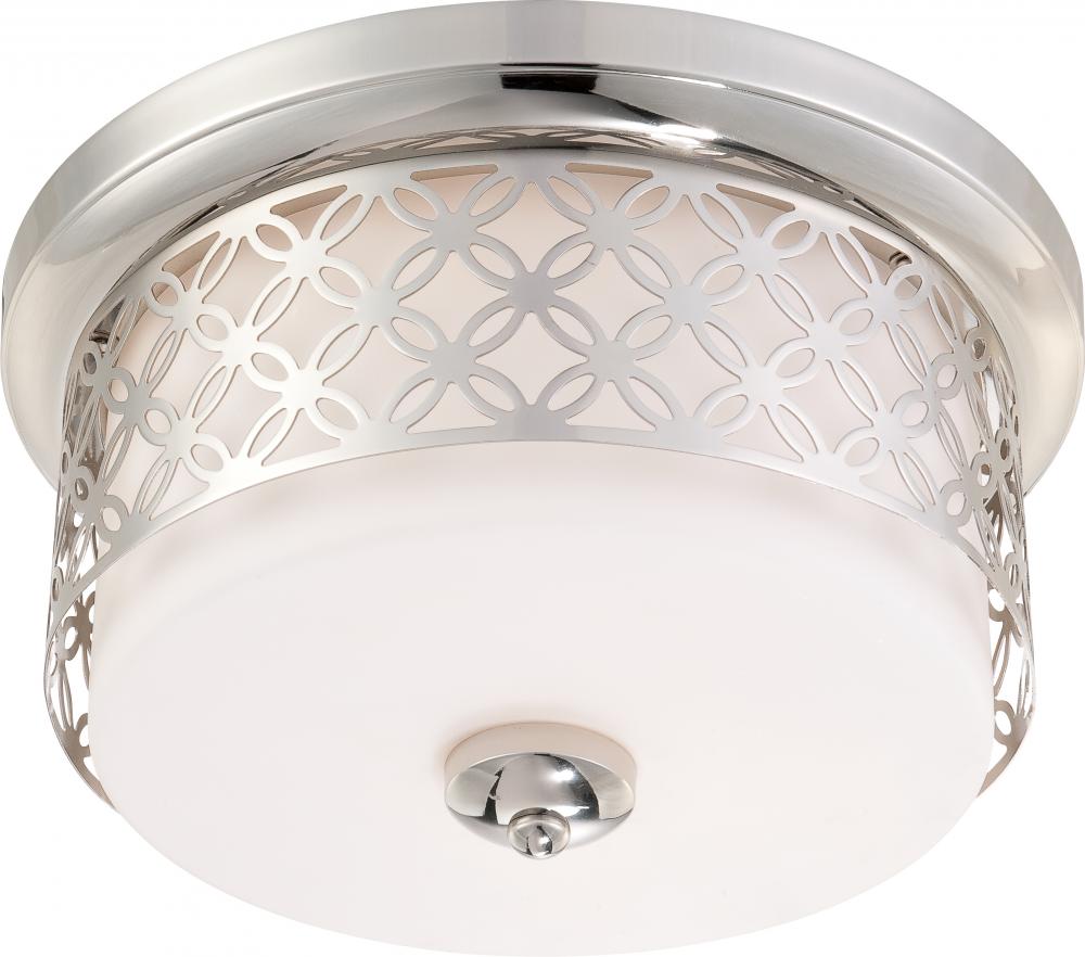 Margaux - 2 Light Flush Dome Fixture w/ Satin White Glass