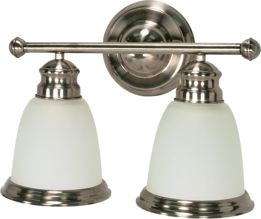 2-Light Vanity Fixture in Smoked Nickel Finish with Satin Frosted Glass and (2) 13W GU24 Bulbs