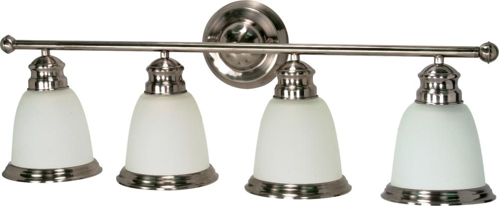 4-Light Vanity Fixture in Smoked Nickel Finish with Satin Frosted Glass and (4) 13W GU24 Bulbs