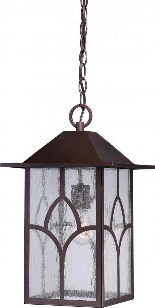 Stanton - 1 Light - Hanging Lantern with Clear Seed Glass - Claret Bronze Finish Finish