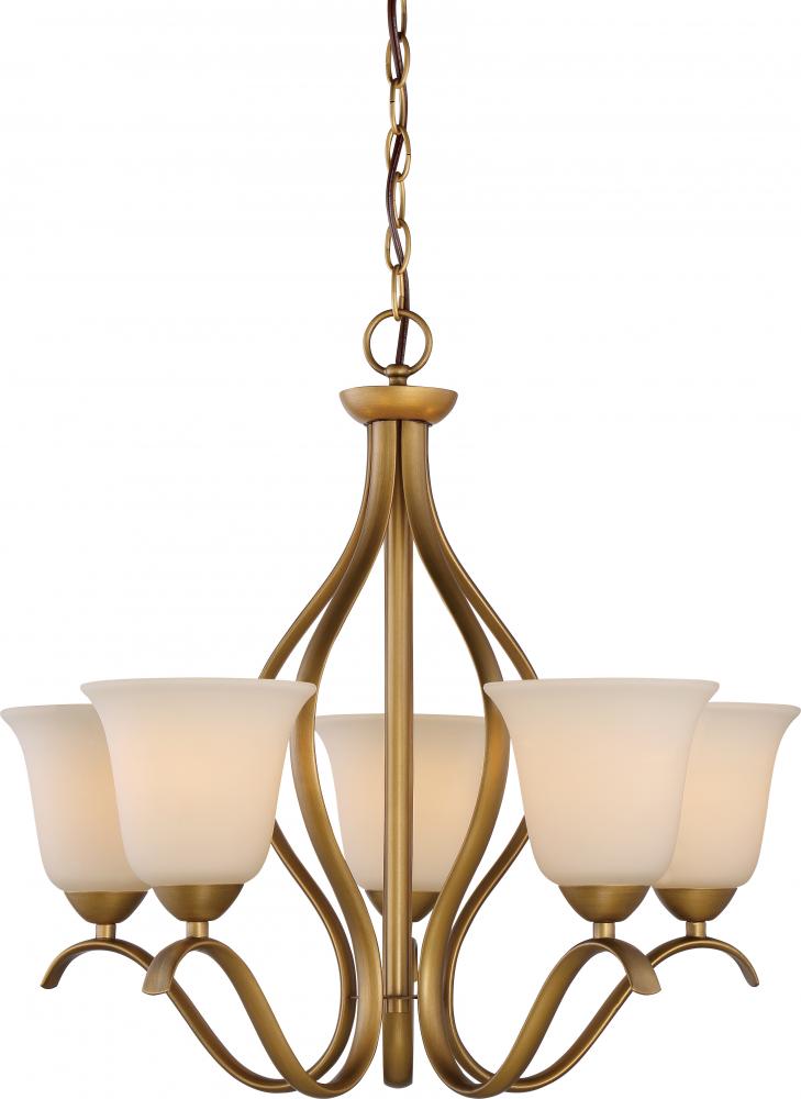 Dillard - 5 Light Hanging Fixture with White Glass