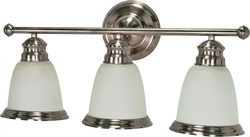 Palladium - 3 Light - 22" - Vanity - with Satin Frosted Glass Shades