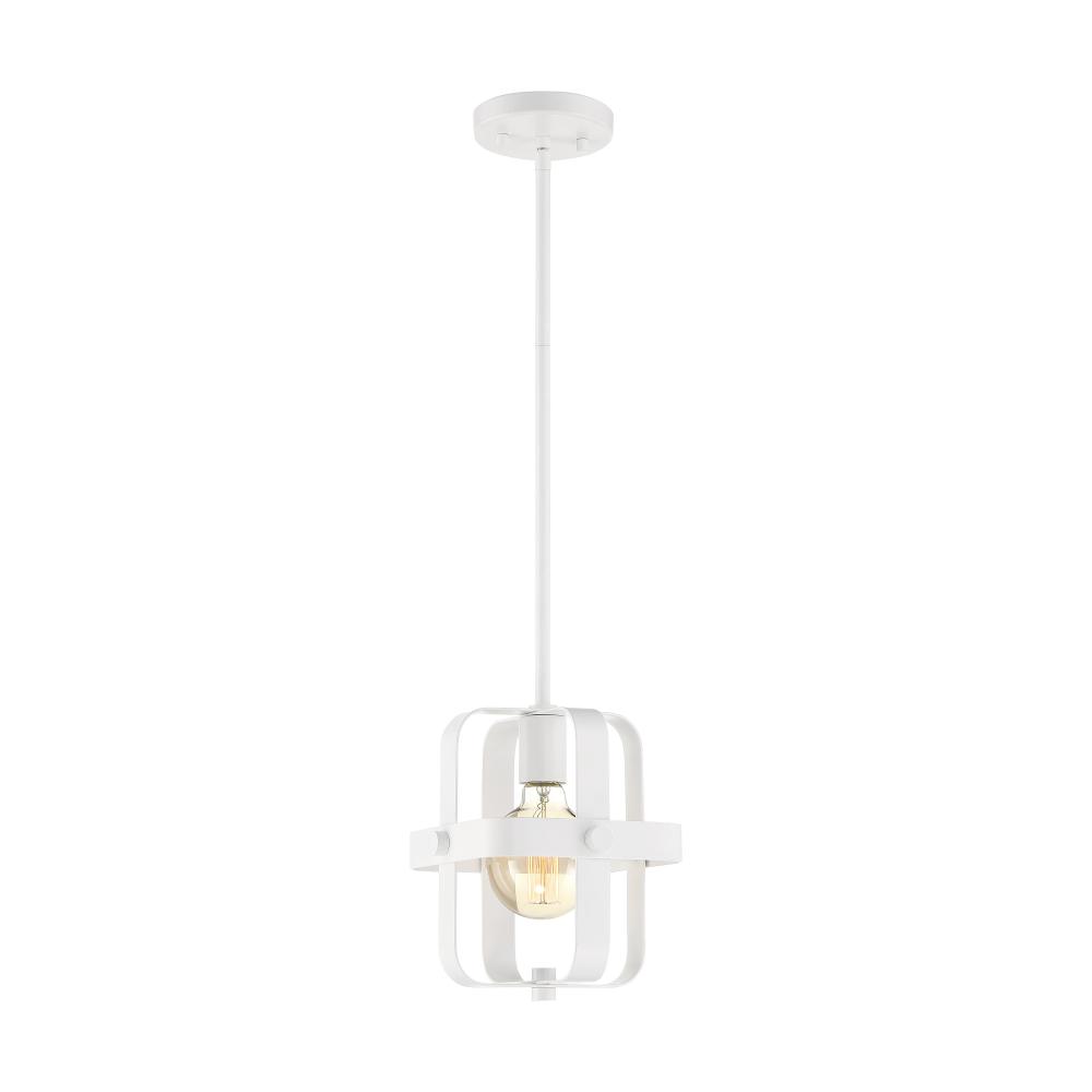 Prana - 1 Light Mini Pendant - White Finish