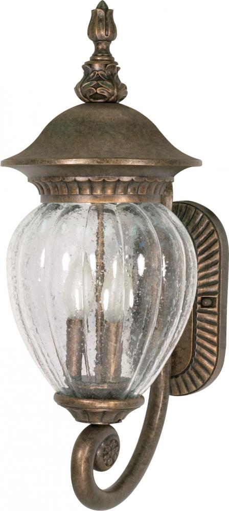 Balun - 3 Light - 22" - Wall Lantern - Arm Up w/ Clear Melon Seed Glass