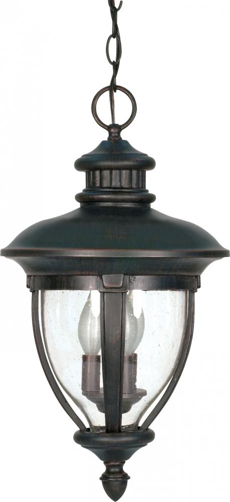 Galeon - 3 Light - 20" - Hanging Lantern - w/ Clear Seed Glass