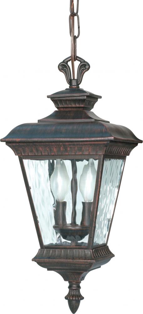 Charter - 2 Light - 20" - Hanging Lantern - w/ Clear Water Glass