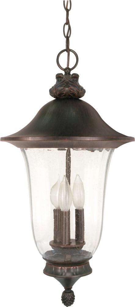 Parisian - 3 Light - 24" - Hanging Lantern - with Fluted Seed Glass