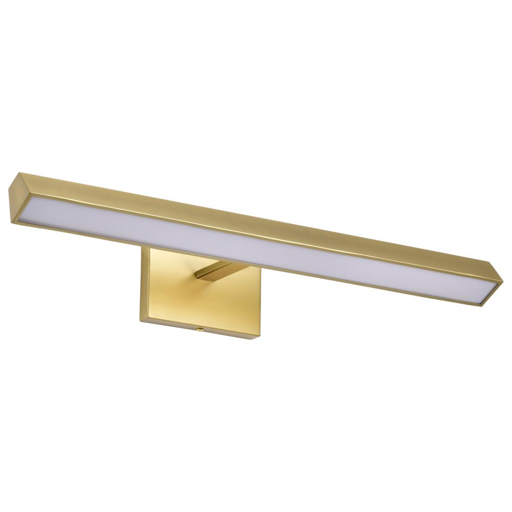 Mila; 2 Foot LED Picture Light; 3 CCT Selectable; Vintage Brass Finish; Acrylic Lens