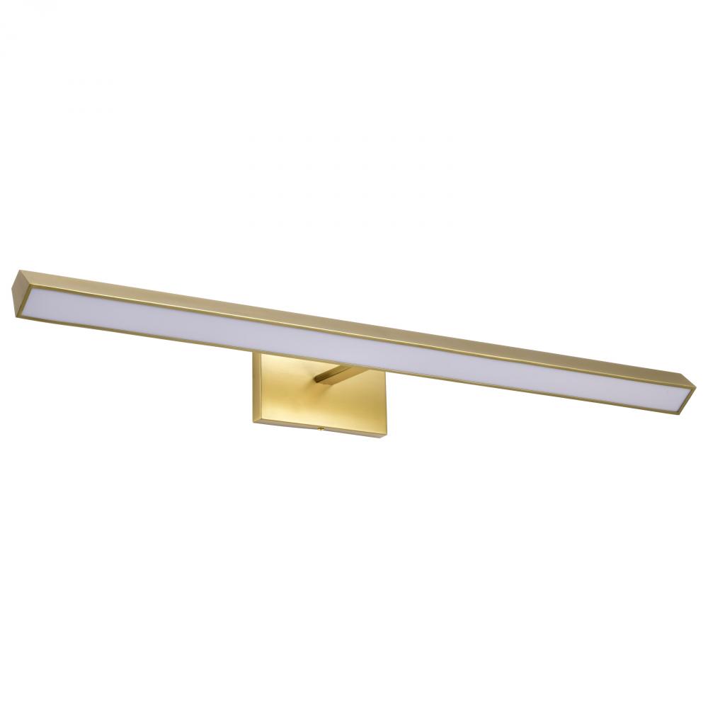 Mila; 3 Foot LED Picture Light; 3 CCT Selectable; Vintage Brass Finish; Acrylic Lens
